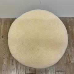 Philip Arctander Swedish Modern Style Beige Sheepskin Stained Wood Ottoman or Footstool - 4320090
