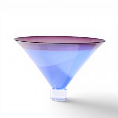 Philip Baldwin Philip Baldwin Monica Guggisberg Mid Century Blue Art Glass Vase - 4636581