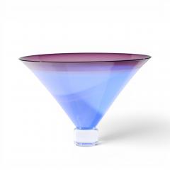 Philip Baldwin Philip Baldwin Monica Guggisberg Mid Century Blue Art Glass Vase - 4636582