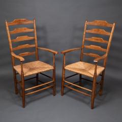 Philip Clissett Philip Clissett A fine set of four early Arts Crafts ash ladder back armchairs - 4185794