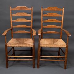 Philip Clissett Philip Clissett A fine set of four early Arts Crafts ash ladder back armchairs - 4185795