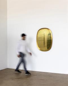 Philip Jividen American Contemporary Brass Slit Mirror - 4605458