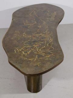 Philip Kelvin LaVerne LaVerne Bronze Coffee Table with Reclining Female Figure Signed - 687901