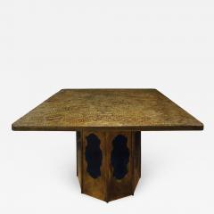 Philip Kelvin LaVerne Philip Kelvin LaVerne Square Etruscan Round Game Table 1970s - 694540