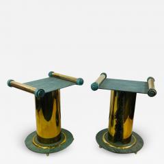 Philip and Kelvin LaVerne DRAMATIC POST MODERN BRUTALIST COLUMN PEDESTAL TABLES - 2084111