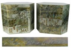 Philip and Kelvin LaVerne LaVerne Bronze Pewter Chan Series Side Tables - 761081