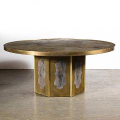 Philip and Kelvin LaVerne Mid Century Philip Kelvin LaVerne Acid Etched Bronze Pewter Chan Coffee Table - 2005047