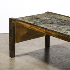 Philip and Kelvin LaVerne Mid Century Spring Festival Bronze Cocktail Table signed Philip Kelvin Laverne - 3553705