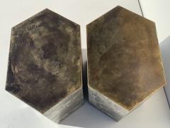 Philip and Kelvin LaVerne Pair LaVerne Side End Tables in Etched Bronze - 1218235