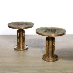 Philip and Kelvin LaVerne Pair of Etruscan Side Tables after Picasso in Bronze by Philip Kelvin Laverne - 3443241