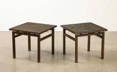 Philip and Kelvin LaVerne Pair of Kuan Su Side Tables by Philip Kelvin LaVerne - 3492600