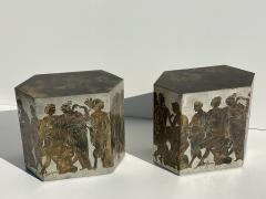 Philip and Kelvin LaVerne Pair of Romanesque Side End Tables - 2441869