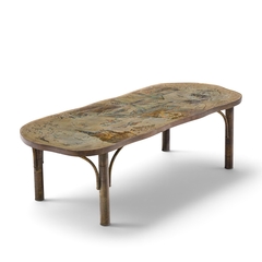 Philip and Kelvin LaVerne Philip Kelvin LaVerne Chan Model 140 Mid Century Bronze Coffee Table - 4738242