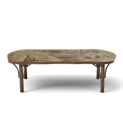 Philip and Kelvin LaVerne Philip Kelvin LaVerne Chan Model 140 Mid Century Bronze Coffee Table - 4738243