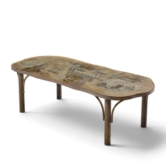 Philip and Kelvin LaVerne Philip Kelvin LaVerne Chan Model 140 Mid Century Bronze Coffee Table - 4738244
