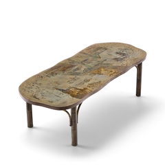 Philip and Kelvin LaVerne Philip Kelvin LaVerne Chan Model 140 Mid Century Bronze Coffee Table - 4738246