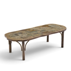 Philip and Kelvin LaVerne Philip Kelvin LaVerne Chan Model 140 Mid Century Bronze Coffee Table - 4738394