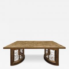 Philip and Kelvin LaVerne Philip Kelvin LaVerne Etruscan Spiral Extension Dining Table 1960s Signed  - 3890247