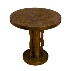 Philip and Kelvin LaVerne Philip Kelvin LaVerne Exceptional Etruscan Spiral Side Table 1960s Signed  - 4290202