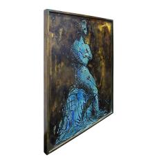 Philip and Kelvin LaVerne Philip Kelvin LaVerne Man In Contemplation Wall Sculpture 1960s Signed  - 1829855
