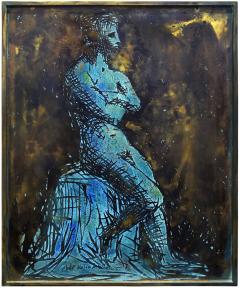 Philip and Kelvin LaVerne Philip Kelvin LaVerne Man In Contemplation Wall Sculpture 1960s Signed  - 1830643