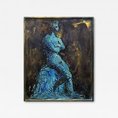 Philip and Kelvin LaVerne Philip Kelvin LaVerne Man In Contemplation Wall Sculpture 1960s Signed  - 1830644