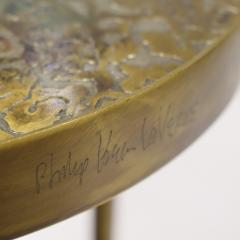Philip and Kelvin LaVerne Philip Kelvin LaVerne Rare Etruscan Round Tea Table 1960s signed  - 2053405