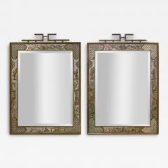 Philip and Kelvin LaVerne Philip Kelvin LaVerne Very Rare Important Pair of Mirrors 1960s Signed  - 4017584