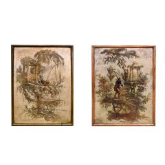 Philip and Kelvin LaVerne Philip Kelvin Laverne Pair of Chinois Plaques 1960s Signed  - 2488463
