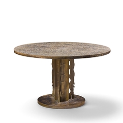 Philip and Kelvin LaVerne Philip and Kelvin LaVerne Etruscan Spiral Acid Etched Bronze Dining Table - 4747221