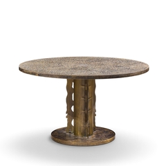 Philip and Kelvin LaVerne Philip and Kelvin LaVerne Etruscan Spiral Acid Etched Bronze Dining Table - 4747226