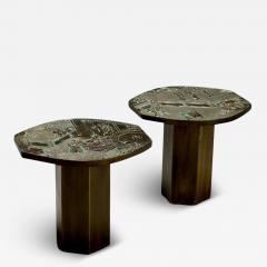 Philip and Kelvin LaVerne Philip and Kelvin LaVerne Mid Century Modern Tao Side Tables Bronze 1960s - 3720278