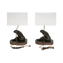 Philip and Kelvin LaVerne Philip and Kelvin LaVerne Rare Pair of Galatea Table Lamps 1970s Signed  - 3869232