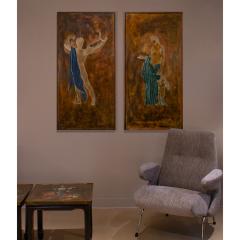 Philip and Kelvin LaVerne Philip and Kelvin LaVerne Rare Pair of Large Classical Plaques 1960s Signed  - 4291517