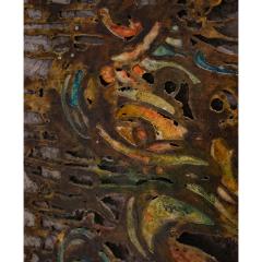 Philip and Kelvin LaVerne Philip and Kelvin LaVerne Stunning Abstract Collage Dialogue 1960s Signed  - 4365789