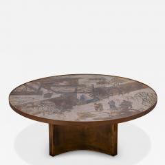 Philip and Kelvin LaVerne Philip and Kelvin LaVerne Stunning Chan Coffee Table 1960s Signed  - 4392383