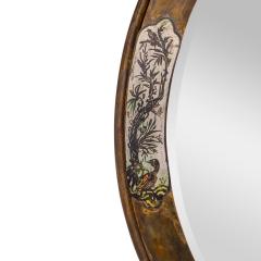 Philip and Kelvin LaVerne Philip and Kelvin LaVerne Unique Engraved Oval Mirror 1970s Signed  - 4282855