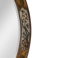 Philip and Kelvin LaVerne Philip and Kelvin LaVerne Unique Engraved Oval Mirror 1970s Signed  - 4282857