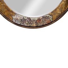 Philip and Kelvin LaVerne Philip and Kelvin LaVerne Unique Engraved Oval Mirror 1970s Signed  - 4282858