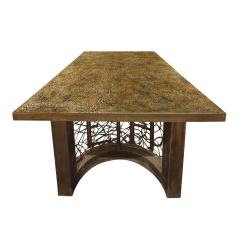 Philip and Kelvin LaVerne Philip and Kelvin LaVerne Unique Etruscan Spiral Extension Dining Table 1960s - 2989177