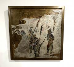 Philip and Kelvin LaVerne Philip and Kelvin LaVerne Unique Ming Bronze Wall Sculpture 1960s Signed  - 4754187