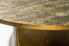 Philip and Kelvin LaVerne Rare Acid Etched Patinated Brass and Pewter Eternal Forest Coffee Table  - 4005103