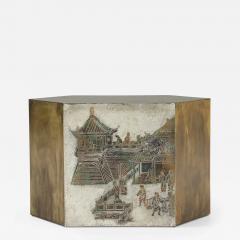 Philip and Kelvin LaVerne Rare Lo Ta Hexagonal Side Table by Philip Kelvin LaVerne - 4629396