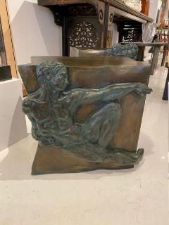 Philip and Kelvin LaVerne Rare pair of bronze side tables Creation of Man by Philipp and Kelvin Laverne - 1252852