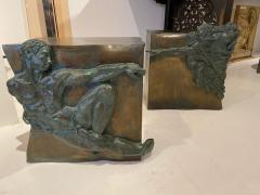 Philip and Kelvin LaVerne Rare pair of bronze side tables Creation of Man by Philipp and Kelvin Laverne - 1252858