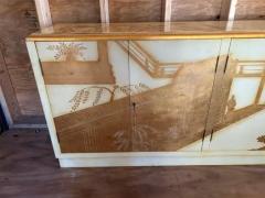 Philip and Kelvin LaVerne Sensational Cream Gold Leaf Chinoiserie Credenza Cabinet Console LaVerne Style - 3983289