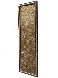 Philip and Kelvin LaVerne Signed Mid Century Asian Modern Brass Sculpture Wall Plaque After Kelvin Laverne - 2547777