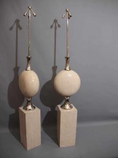 Philippe Barbier Pair of 1970s sculptural large lamps by Philippe Barbier for Maison Barbier - 913448