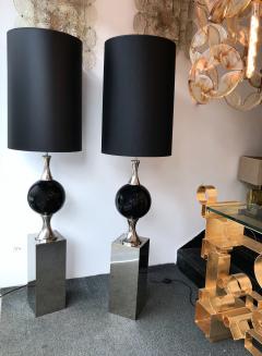 Philippe Barbier Pair of Chrome Floor Lamps by Philippe Barbier France 1970s - 586740