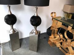 Philippe Barbier Pair of Chrome Floor Lamps by Philippe Barbier France 1970s - 586743